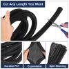 QUARKZMAN 10 ft x 1 in PET Expandable Braided Cable Sleeve, Flexible Cable Management and Protection, Black view 3