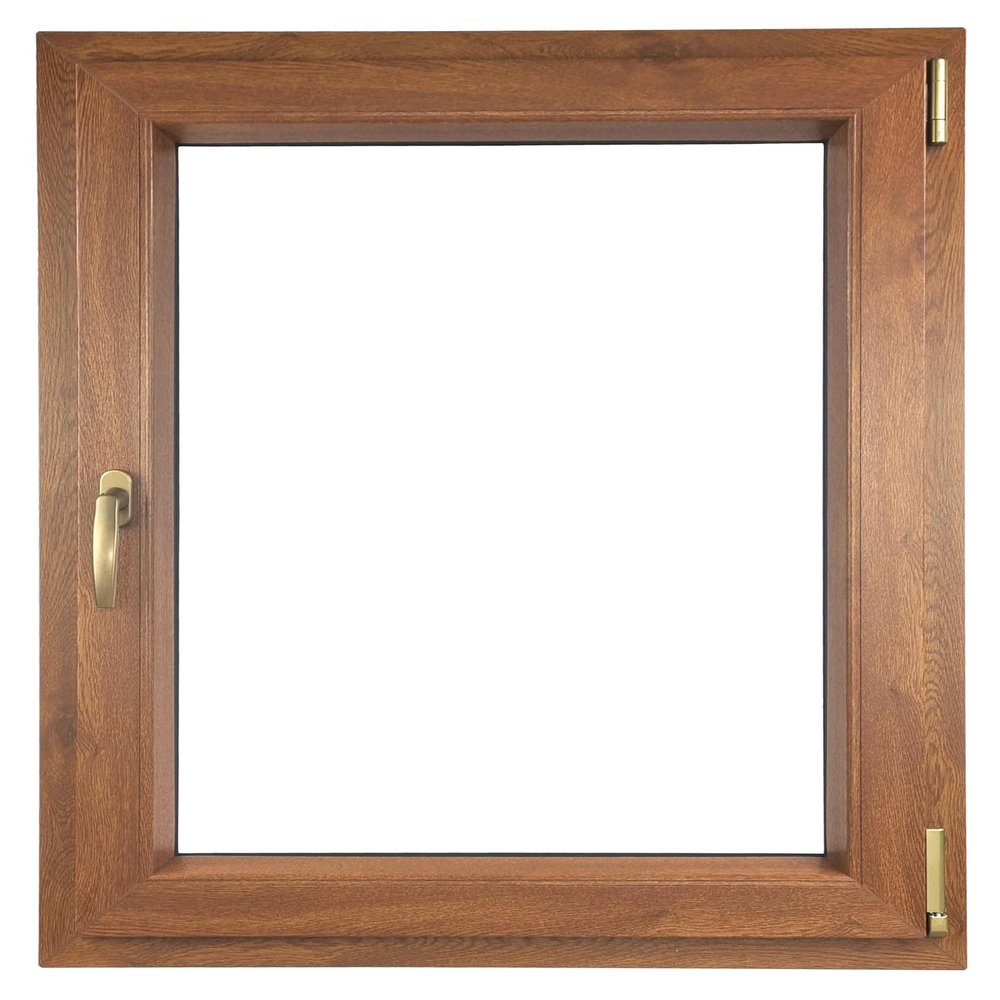 ALUCON 900 x 1000 mm uPVC Casement Window, Golden Oak/Golden Oak, DIN Right-Hand