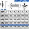 XRXYMQ M5 x 10 mm Pan Head Screws, 110-Piece, 304 Stainless Steel, Hex Socket view 2