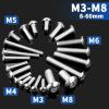 XRXYMQ M5 x 10 mm Pan Head Screws, 110-Piece, 304 Stainless Steel, Hex Socket view 3