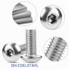 XRXYMQ M5 x 10 mm Pan Head Screws, 110-Piece, 304 Stainless Steel, Hex Socket view 4