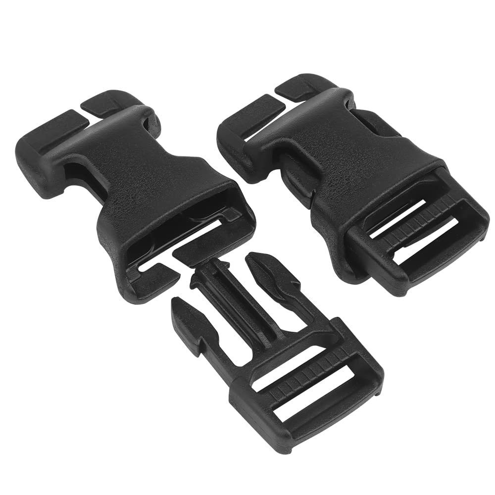 Peminkoo 2-Piece 1-Inch SRB Side-Release Buckles for Tactical MOLLE/PALS Gear, Black