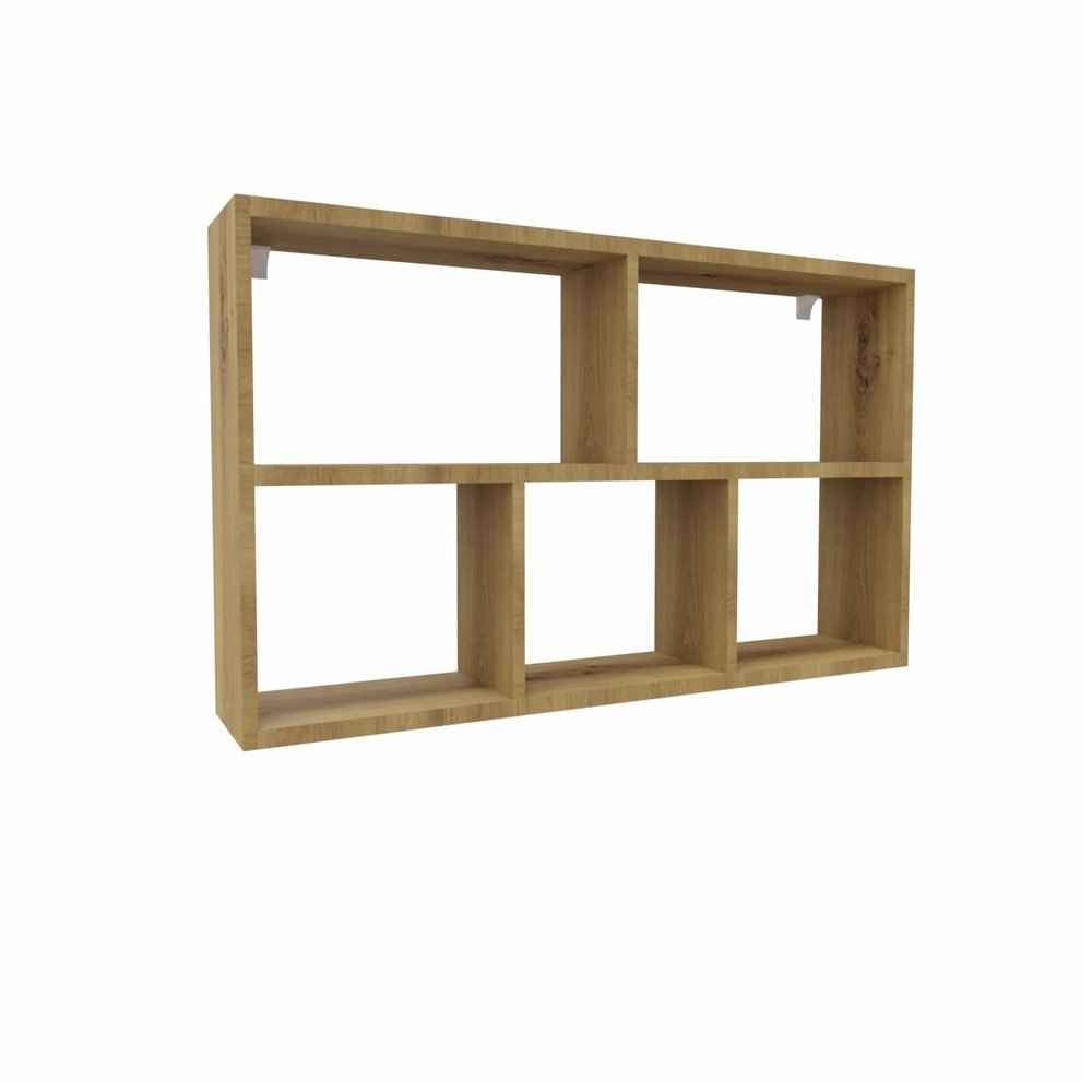 MARAND Hanging Bookshelf, 5 Compartments, Artisan Oak