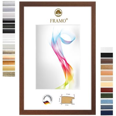 FRAMO Wenge Brown MDF Wood Picture Frame 80 x 121 cm, Custom-Made