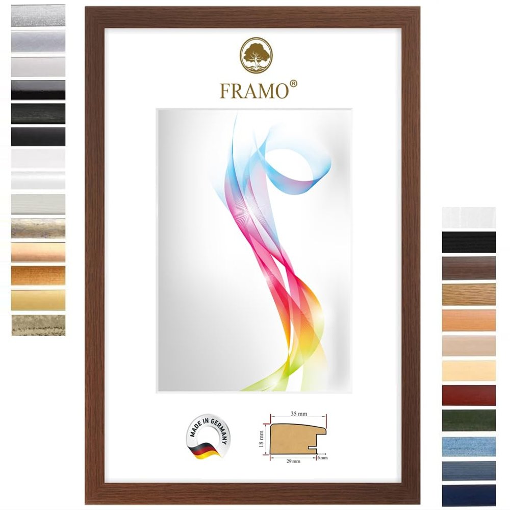 FRAMO Wenge Brown MDF Wood Picture Frame 80 x 121 cm, Custom-Made