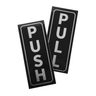 Alipis 2-Pack Self-Adhesive Push and Pull Signs for Glass Doors, Black PVC