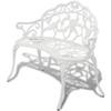 WKIEQACO 100 cm Outdoor Garden Bench, Cast Aluminum, White view 1