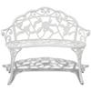 WKIEQACO 100 cm Outdoor Garden Bench, Cast Aluminum, White view 2