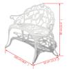 WKIEQACO 100 cm Outdoor Garden Bench, Cast Aluminum, White view 4