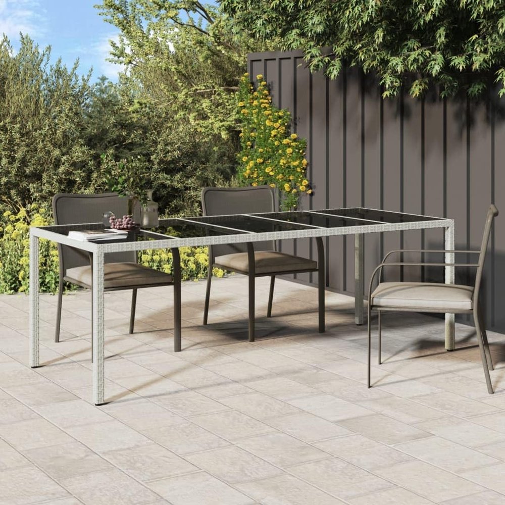WKIEQACO Outdoor Dining Table, White, 250 x 100 x 75 cm