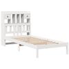NQJIBUE Home Garden Bookshelf Bed Without Mattress, White, 100 x 200 cm, Solid Pine view 3