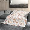 Autumn Flannel Throw Blanket with Pumpkin and Maple Leaf Design view 2