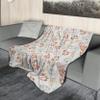 Autumn Flannel Throw Blanket with Pumpkin and Maple Leaf Design view 3