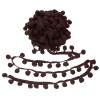 QUARKZMAN 10-Yard Pom-Pom Trim Ribbon, 1" Wide, Dark Brown Ball Fringe view 1