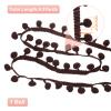 QUARKZMAN 10-Yard Pom-Pom Trim Ribbon, 1" Wide, Dark Brown Ball Fringe view 2