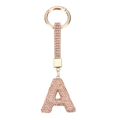 QUARKZMAN Gold Glitter Rhinestone Initial Hanging Charm