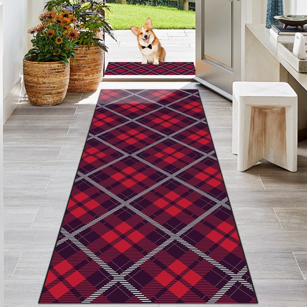 KwuSeug Long Hallway Runner Rug, Non-Slip, Washable Polyester Rug Mat, 40 x 80 cm