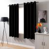 NINGBAI Blackout Curtains with Eyelets, 100 x 240 cm, Black, 2 Panels view 2