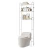 3-Tier Over-the-Toilet Storage Rack for the Bathroom, Space-Saving White Organizer with Hooks and Towel Bar view 1