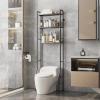 3-Tier Over-the-Toilet Storage Rack for the Bathroom, Space-Saving White Organizer with Hooks and Towel Bar view 2