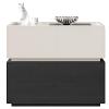 YQMHEZ 2-Drawer Nightstand, Wax White + Black Oak view 1