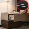 YQMHEZ 2-Drawer Nightstand, Wax White + Black Oak view 2