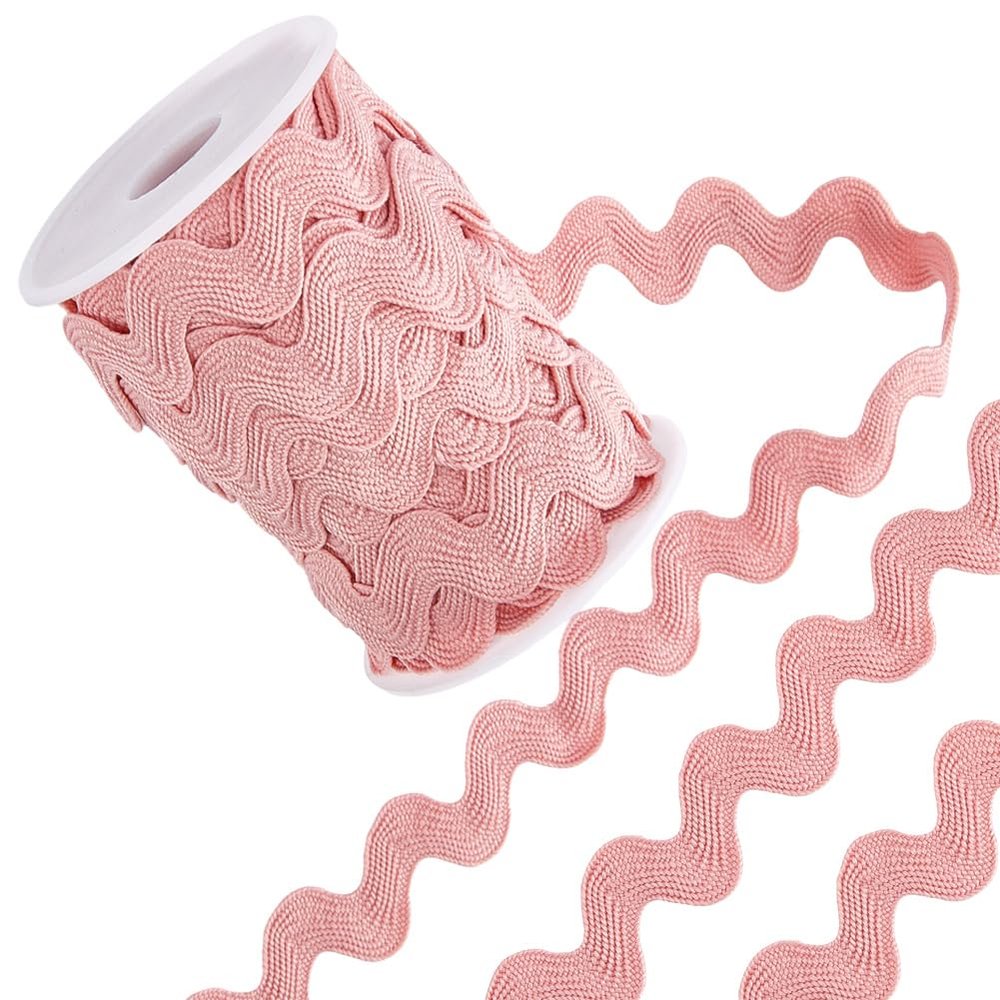 GORGECRAFT 11.4 m Rick Rack Trim, 13 mm Pink Ric Rac Zigzag Wavy Fringe