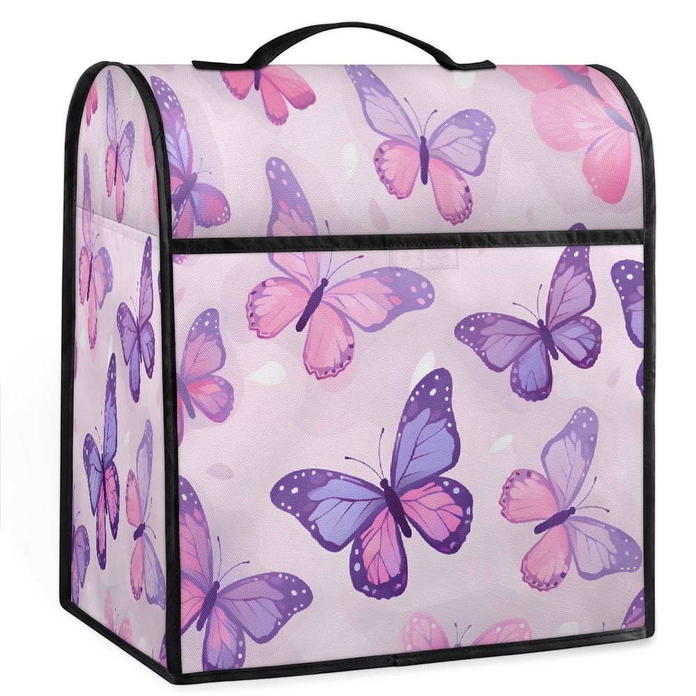 Mexpekil Stand Mixer Cover with Pockets, Dustproof, 5–8 L, Pink/Purple