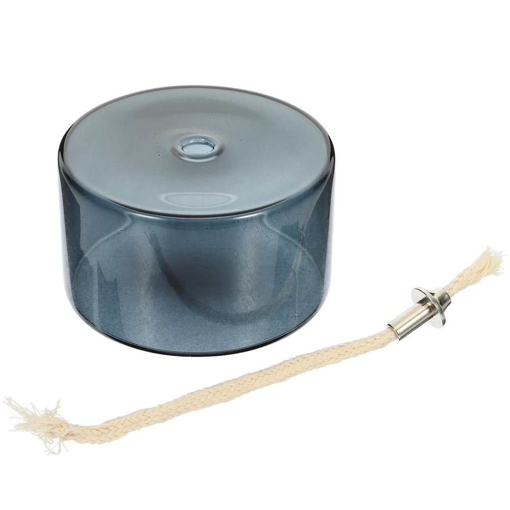 Alipis Creative Glass Oil Lamp, Decorative Wedding Candle Holder with Cotton Cord, Refillable