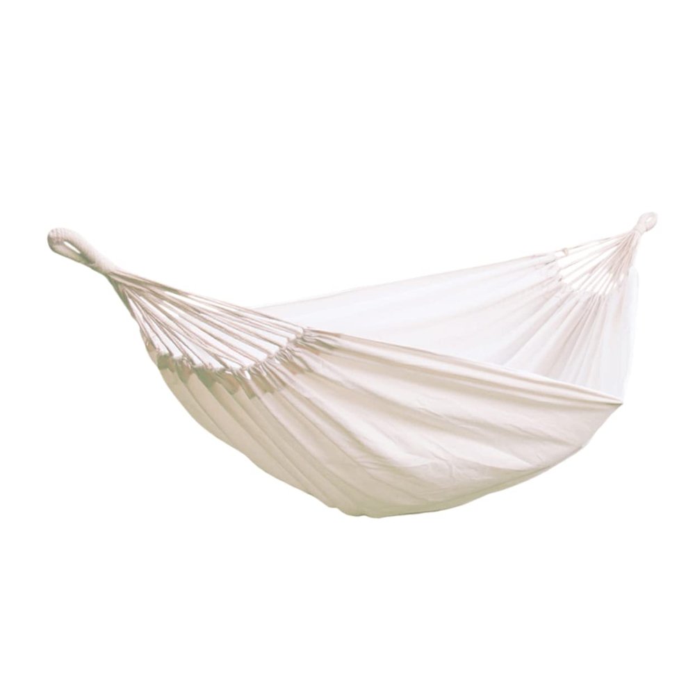 BESPORTBLE Camping Hammock 200 x 80 cm, Canvas, White, with Rope