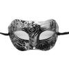 QAZWZG 4-Piece Masquerade Masks, Vintage Prince Half-Face Masks, Antique Copper Retro Crown Style, Silver Style 4 view 1