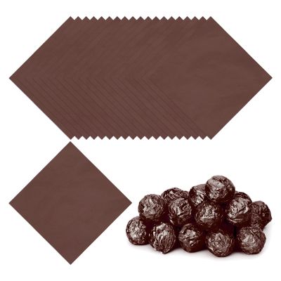 PATIKIL 100-Pack 12 x 12 cm Brown Aluminum Foil Candy Wrappers