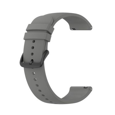 HFBZVAFC Round-Tail Silicone Watch Band, 20 mm, Dark Gray with Black Buckle