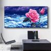 Paint by Numbers Flower/Sea Design for Adults and Children, 60 x 120 cm, Unframed view 3