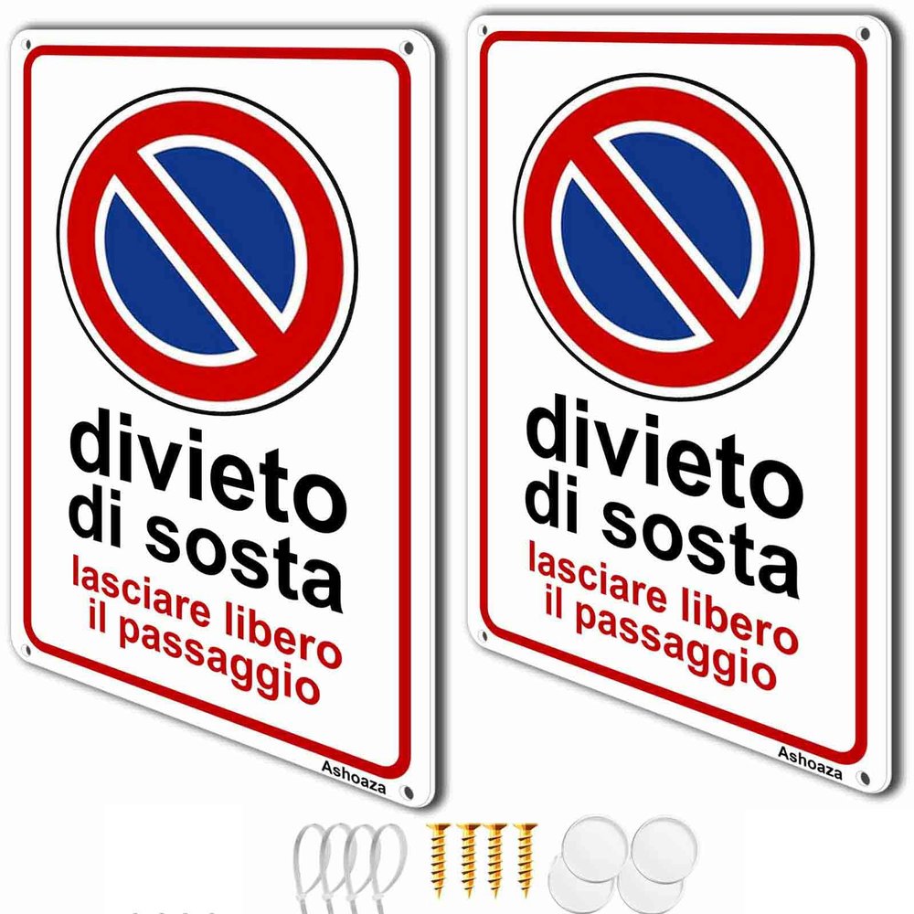 2-Pack No Parking Private Property Signs, Reflective Metal, UV-Protected, 20 x 30 cm