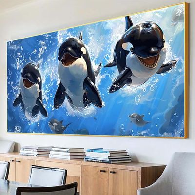 5D Dolphin Diamond Painting Kit, 60 x 120 cm