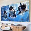 5D Dolphin Diamond Painting Kit, 60 x 120 cm view 1