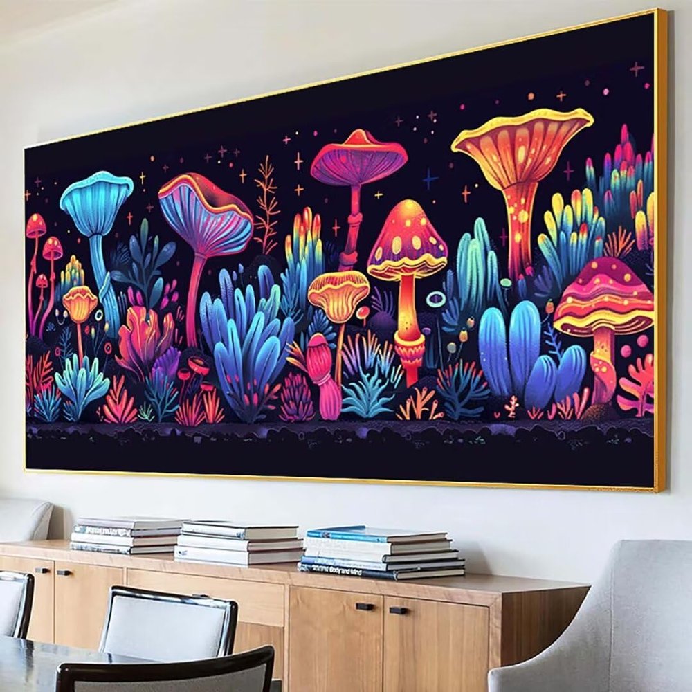 DIY 5D Diamond Painting for Adults, Flower and Mushroom Design, 80 x 160 cm, Embroidery Craft for Home Decor and Gifts