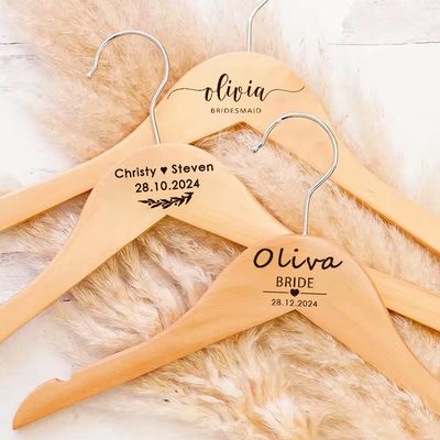 Personalized Engraved Wooden Wedding Hanger