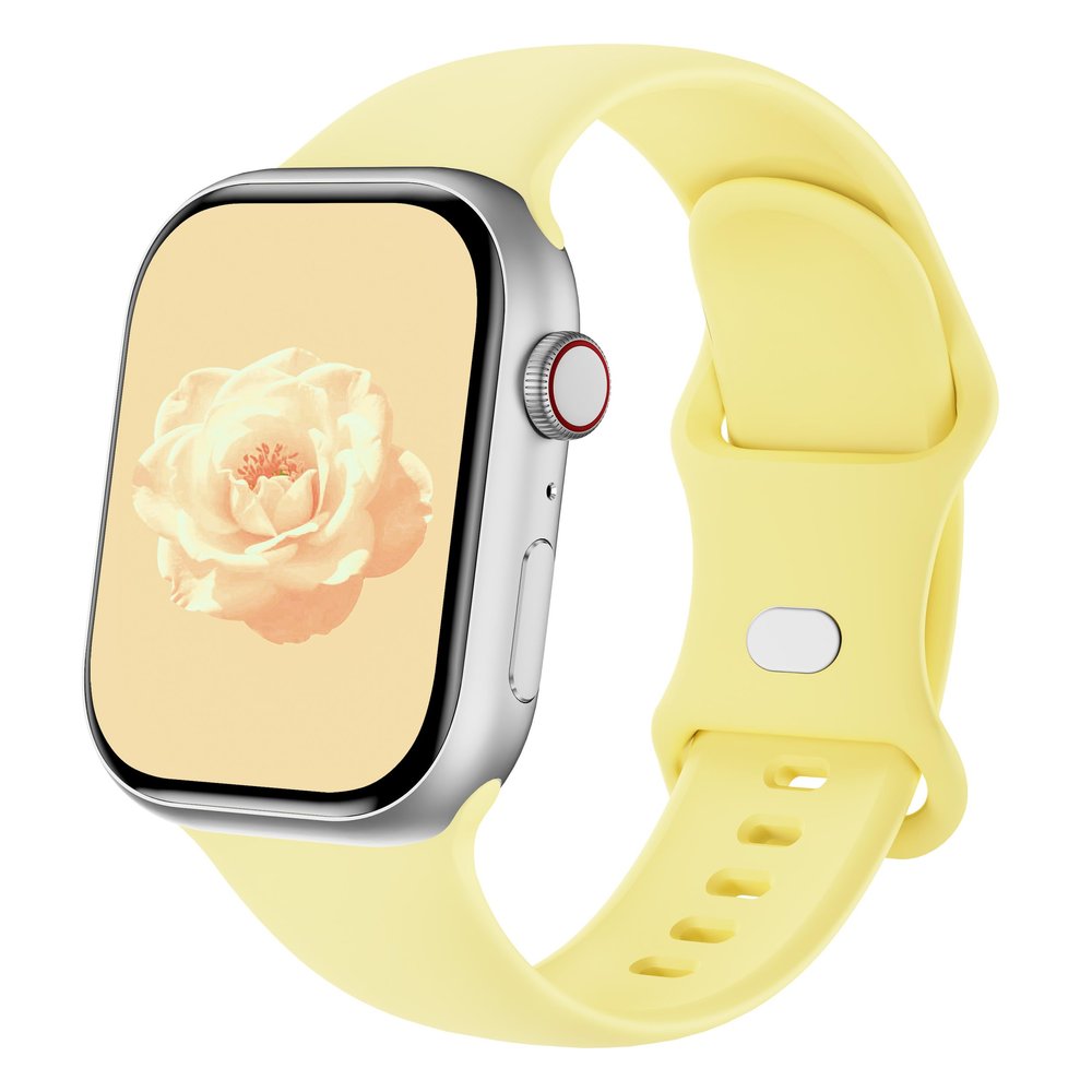 Sycamond Silicone Replacement Band for Apple Watch, Yellow, 38/40/41/42/44/45/46/49 mm