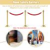 Red Velvet Rope Barrier, 6-Piece Set, Gold Hooks, 2.4 m (8 ft) view 2