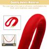 Red Velvet Rope Barrier, 6-Piece Set, Gold Hooks, 2.4 m (8 ft) view 3