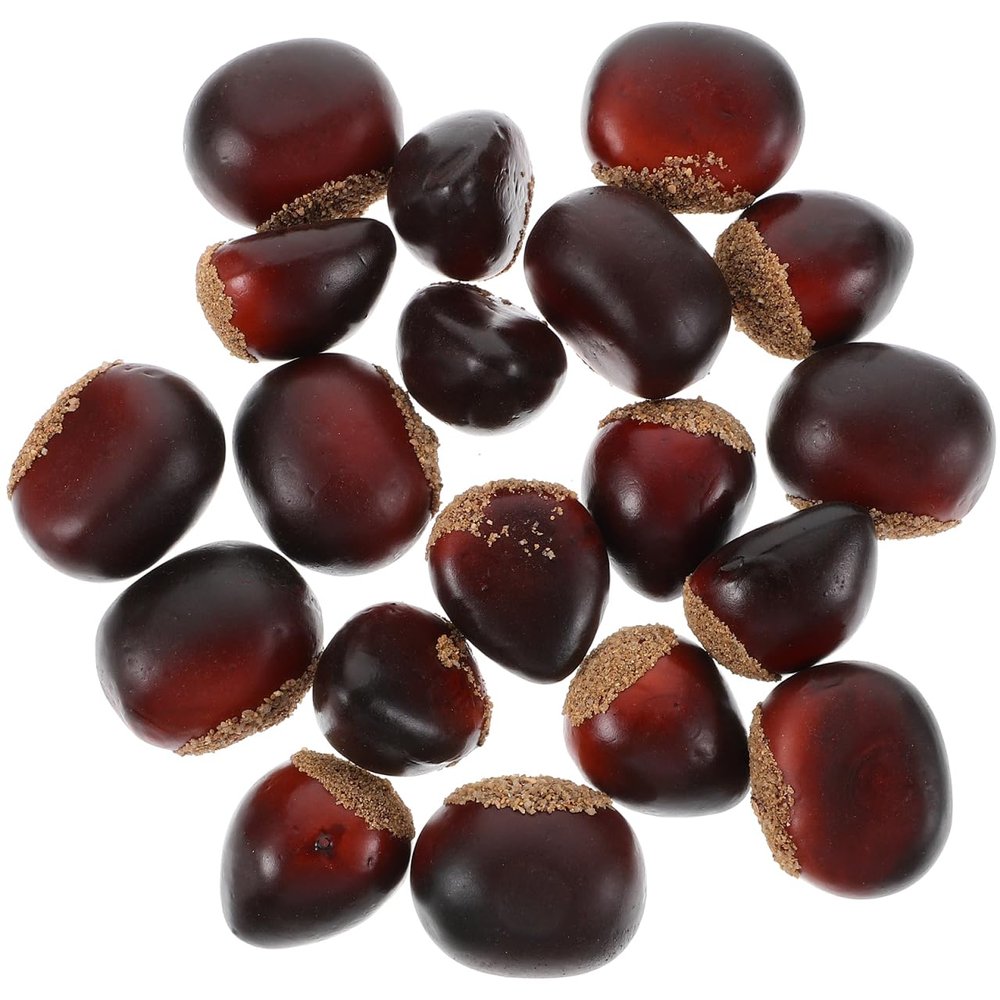 VICASKY Artificial Chestnuts, 20-Piece Realistic Food Models