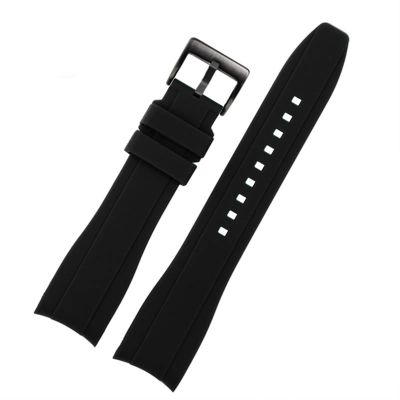HKIDKK Silicone Watch Band for Rolex, Longines, Citizen BN0193, Curved Interface, 19/20/22 mm, Soft 21-Man Band, 19 mm, Agate