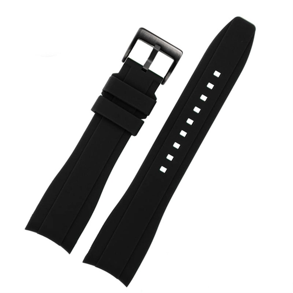 HKIDKK Silicone Watch Band for Rolex, Longines, Citizen BN0193, Curved Interface, 19/20/22 mm, Soft 21-Man Band, 19 mm, Agate