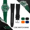 HKIDKK Silicone Watch Band for Rolex, Longines, Citizen BN0193, Curved Interface, 19/20/22 mm, Soft 21-Man Band, 19 mm, Agate view 3