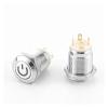 MCQWOMFQAK 1PCS 12 mm Metal Push Button Switch, Self-Resetting, Torsion Car Power Switch, Small Round Horn Button, 3V/6V/12V/24V, xiaguolingsm (White, Round Symbol, Reset—High Head, 12V–24V) view 1