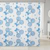 Loussiesd Girls' Blue Bowknot Disco Ball Shower Curtain, 180 x 200 cm view 1