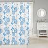 Loussiesd Girls' Blue Bowknot Disco Ball Shower Curtain, 180 x 200 cm view 2