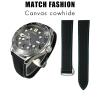HKIDKK Nylon-Linen Watch Band for Omega Seamaster Diver 300, Rolex, Seiko SKX, Tissot and Longines, Leather, 19/20/21/22 mm, 19 mm Rose Buckle, Agate view 2
